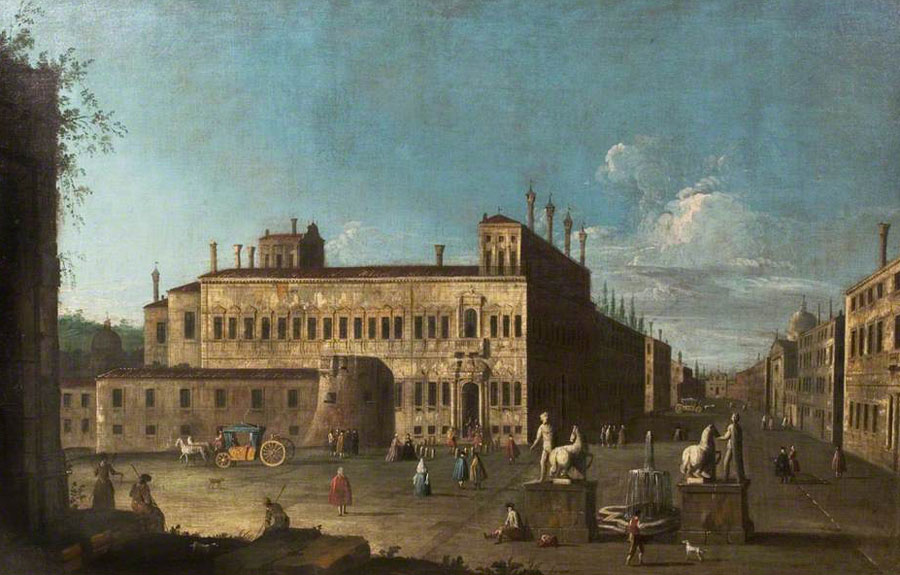 Canaletto,Place de Monte Cavallo, Quirinale (1730-1768, date indéterminée)